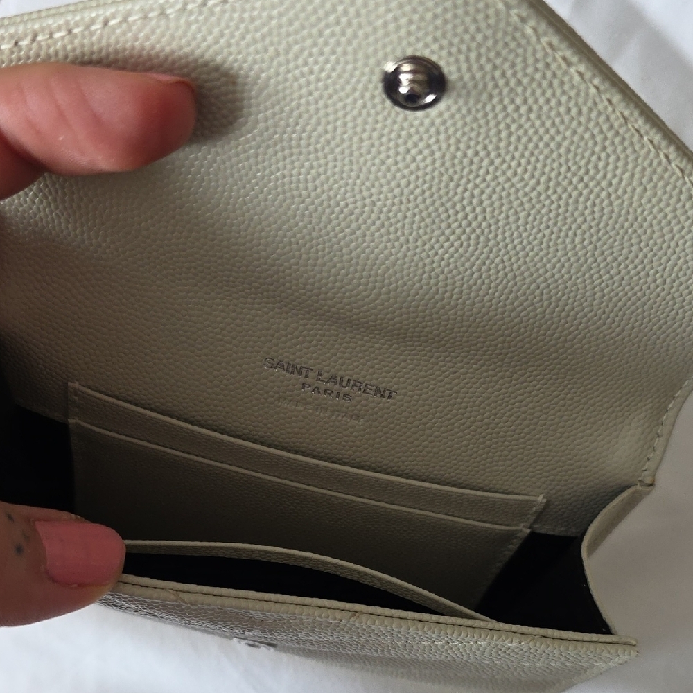 Yves Saint Laurent Beige Textured Wallet - Picture 5 of 5